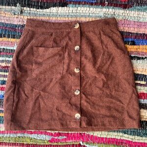 Brown Button Up Mini Skirt Size Small Women’s